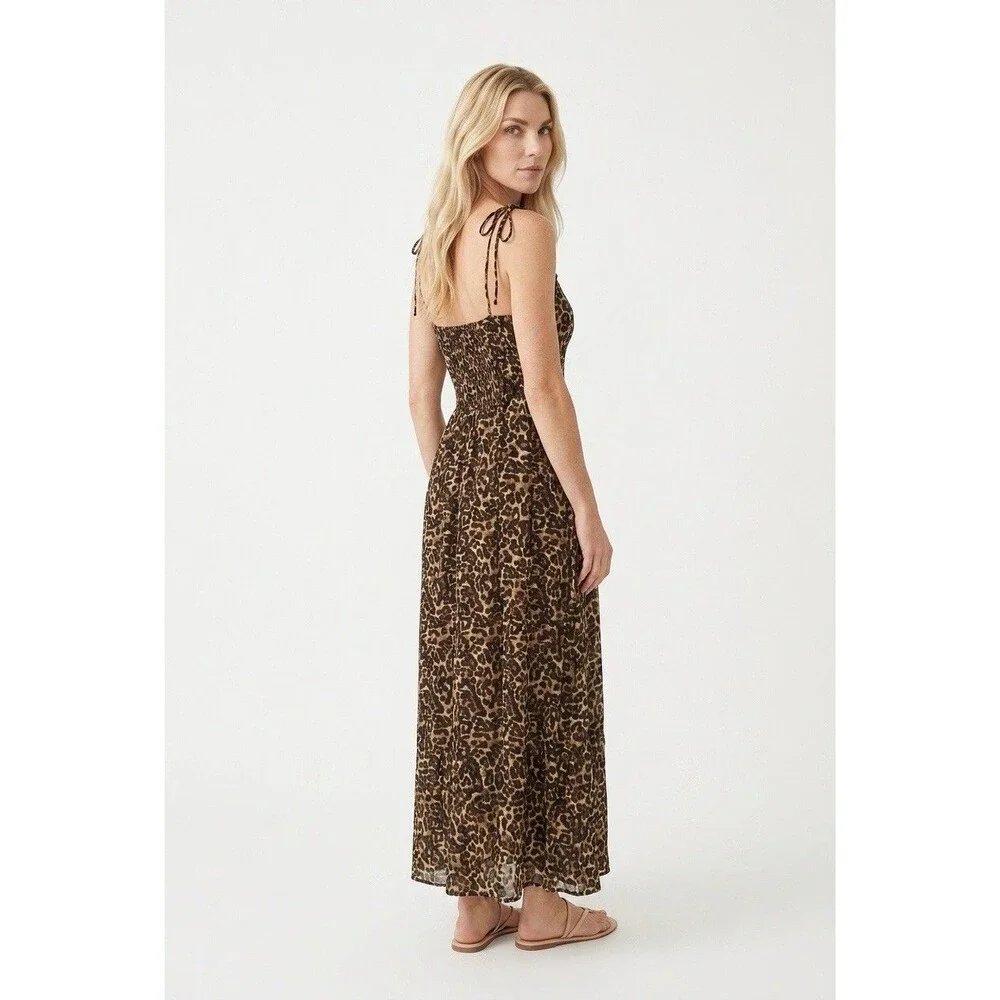 Petal & Pup Ayana Leopard Print Fit & Flare Midi Dress Size L - Picture 14 of 16
